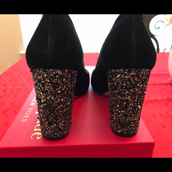 Kate Spade Black/Glitter Pumps - Picture 3 of 3